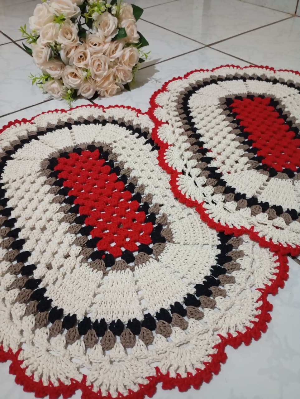 Par de Tapete artesanal em crochê - Imagem 2