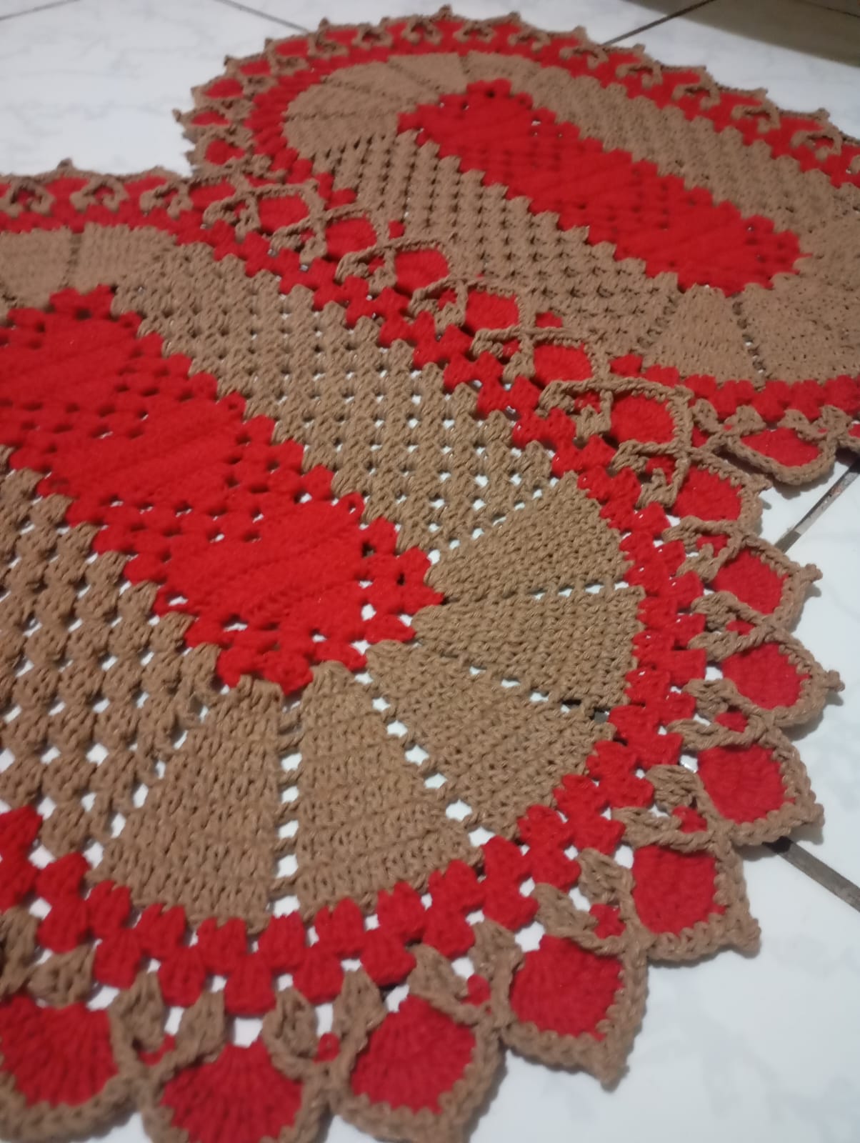 Par de Tapete artesanal em crochê