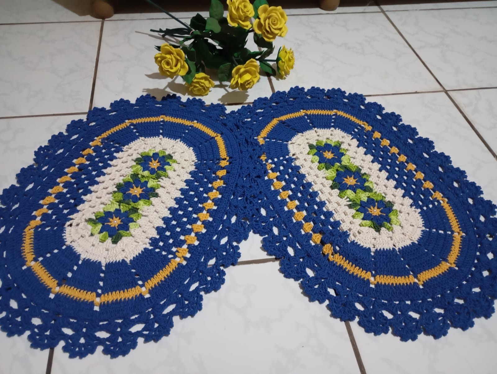 Par de tapete floral - Imagem 1