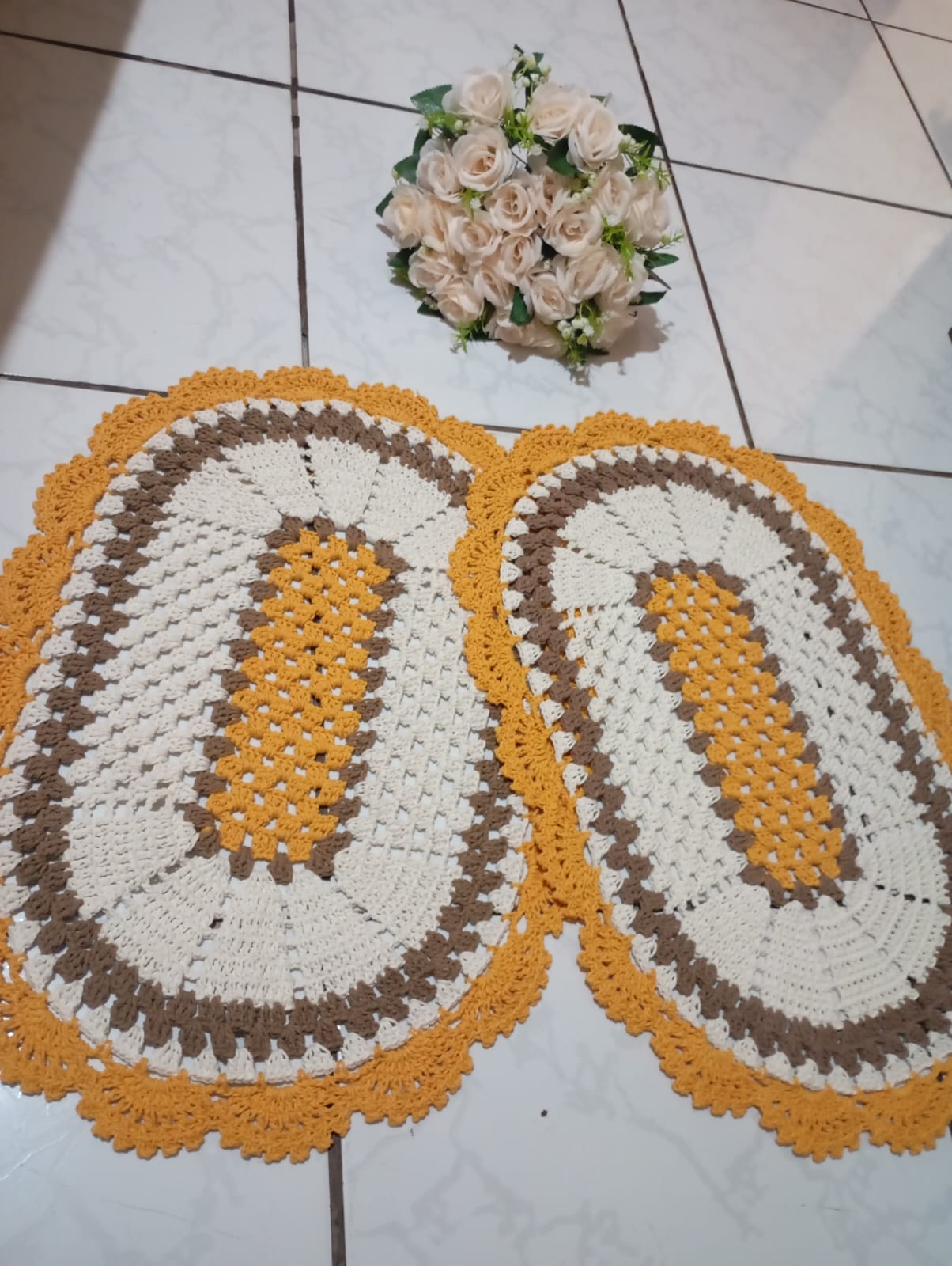 Par de Tapete artesanal em crochê - Imagem 4