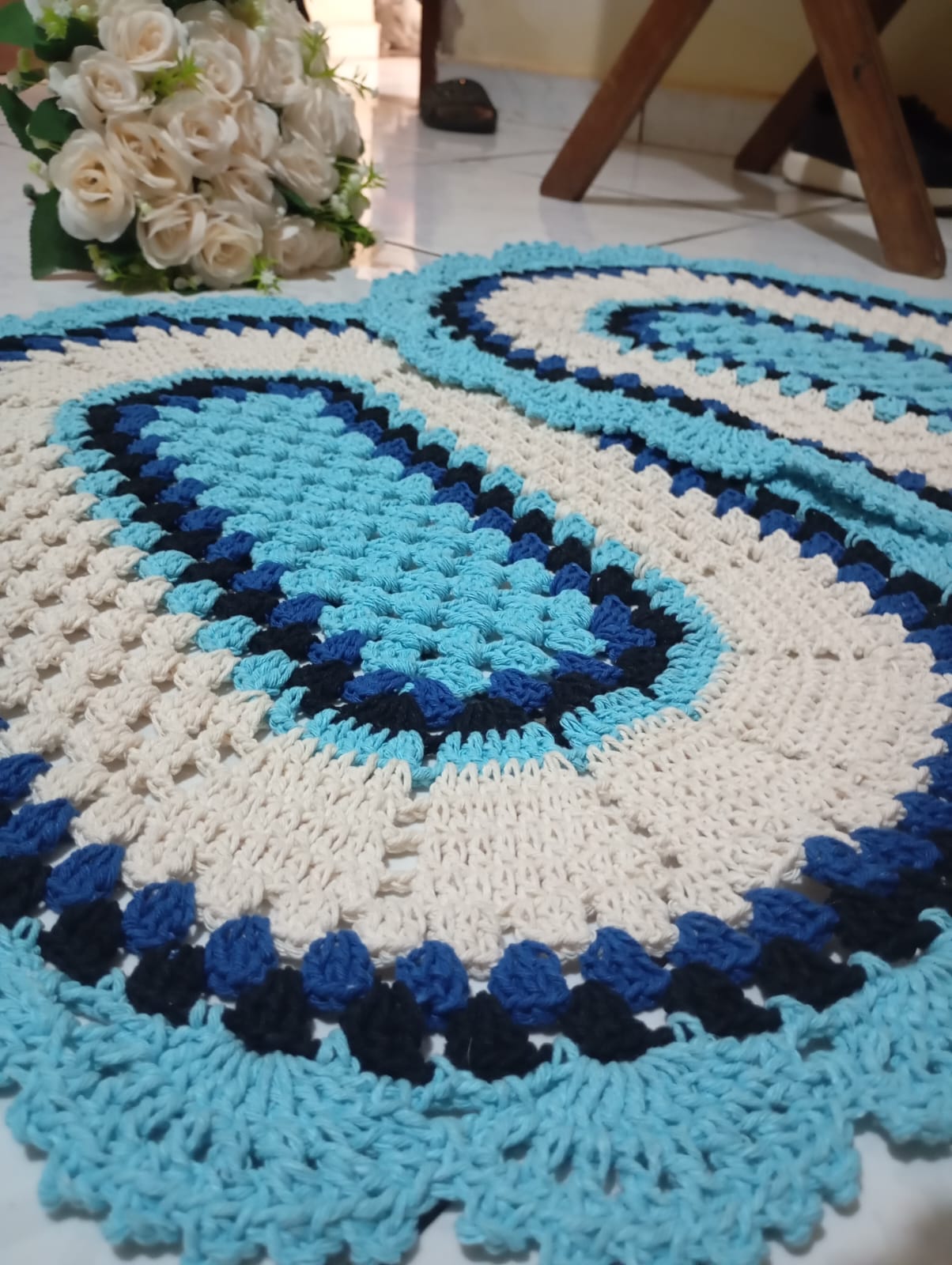 Par de Tapete artesanal em crochê - Imagem 5