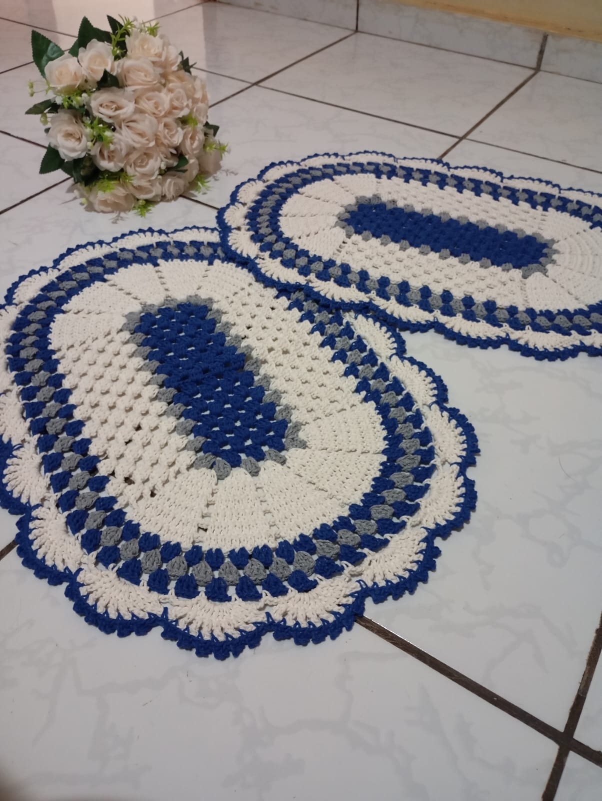 Par de Tapete artesanal em crochê - Imagem 6