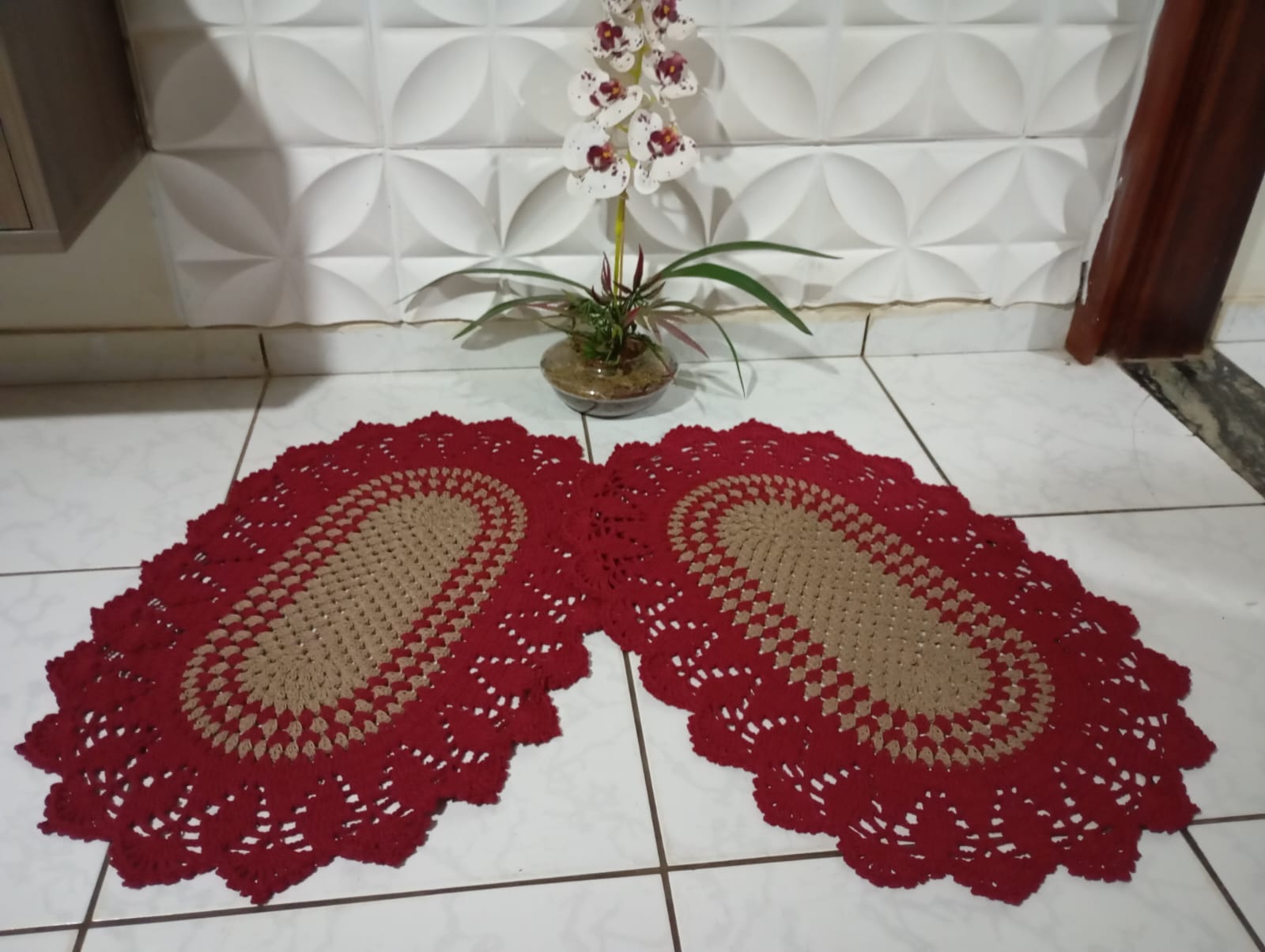 Par de Tapete artesanal em crochê - Imagem 2