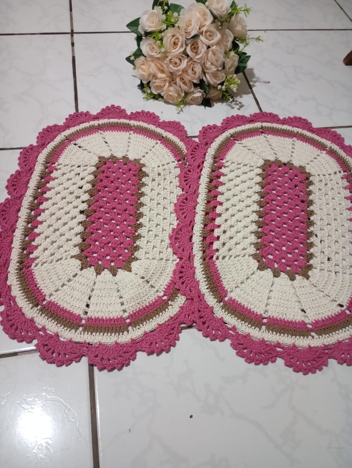 Par de Tapete artesanal em crochê - Imagem 7