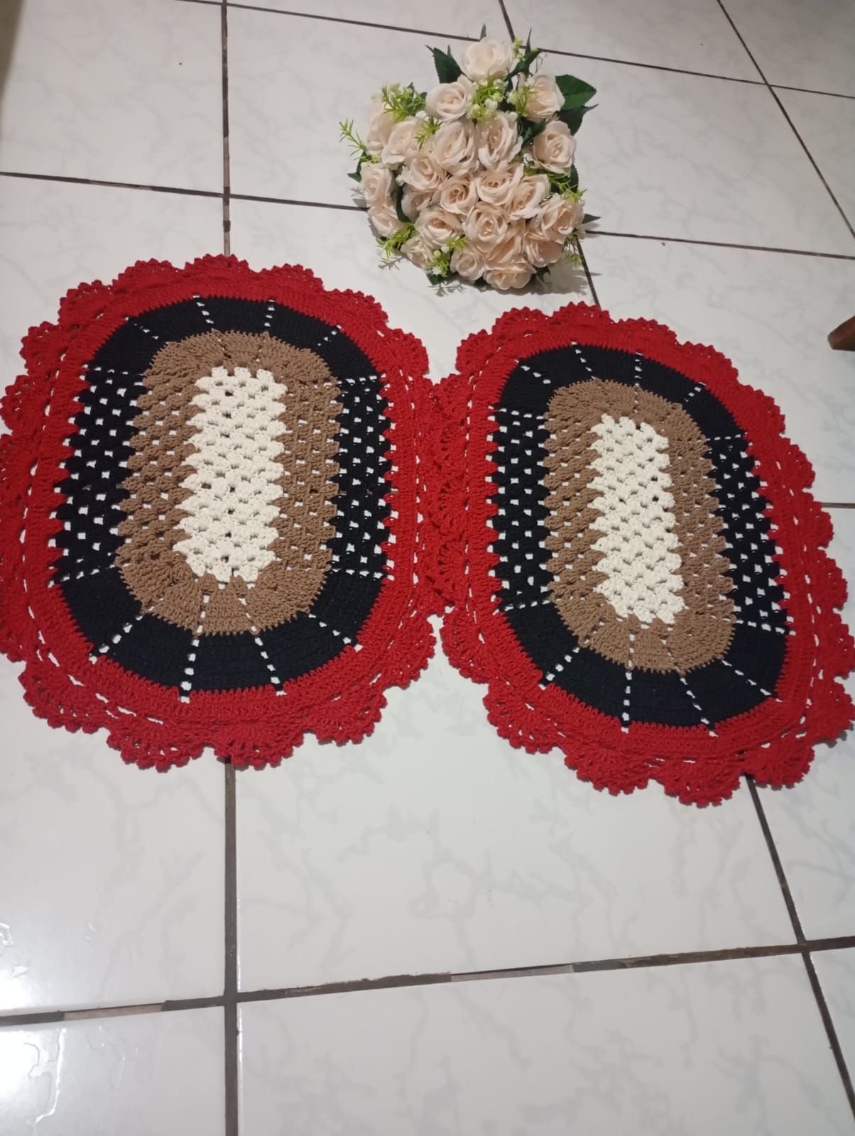 Par de Tapete artesanal em crochê - Imagem 9