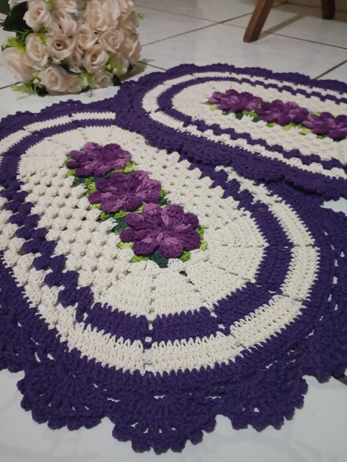 Tapete de crochê flores - Imagem 4